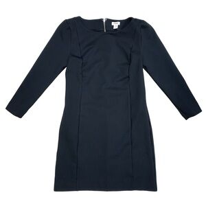 J Crew Factory Ponte Long Sleeve Mini Dress LBD Soft Versatile Elegant Classy